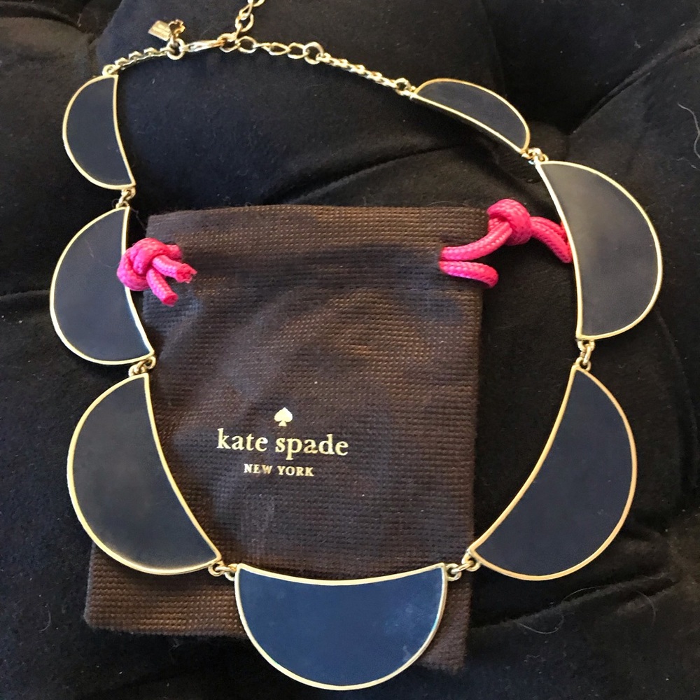 Kate Spade ♠️ Navy Gold crescent 🌙 Necklace